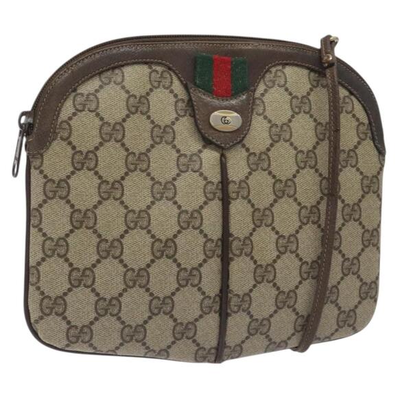 GUCCI GG Supreme Web Sherry Line Shoulder Bag Pvc Beige 904 02 047 - Picture 1 of 16
